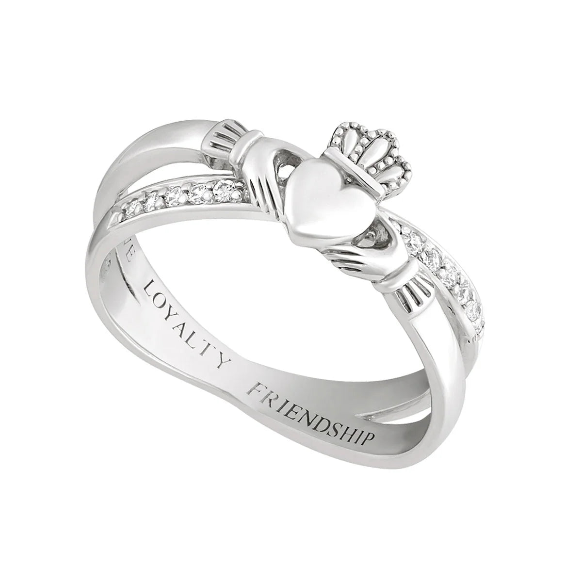 Silver Women's Claddagh Kiss Ring
