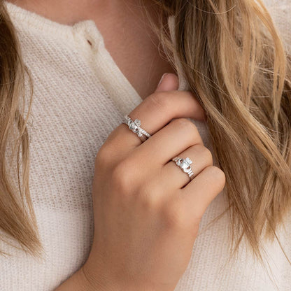 Silver Women's Claddagh Kiss Ring