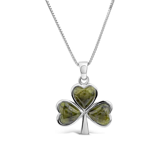 Connemara Marble Shamrock Necklace by Solvar